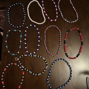 Beaded Rhinestone Crystal Baseball Necklace
Can Make Any Color, Length and Style